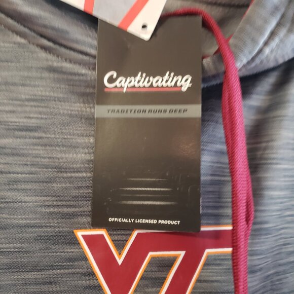 Virginia Tech Hokies Men's Captivating Pullover Hoodie Heather Grey Size 2XL NWT - Picture 4 of 9